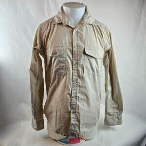 Craghoppers Button Up Shirt Mens Medium Tan Long Sleeve Outdoor Hiking Travel